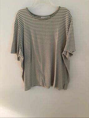 White Stag Striped Short Sleeve Tee - Cream & Gray